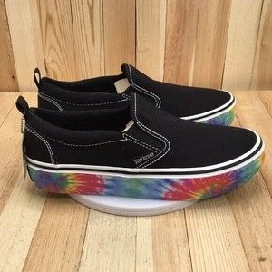 NWT. Punk Rose Shoes Slip On Vegan Black Canvas Skate Size 7.5 Women 3022